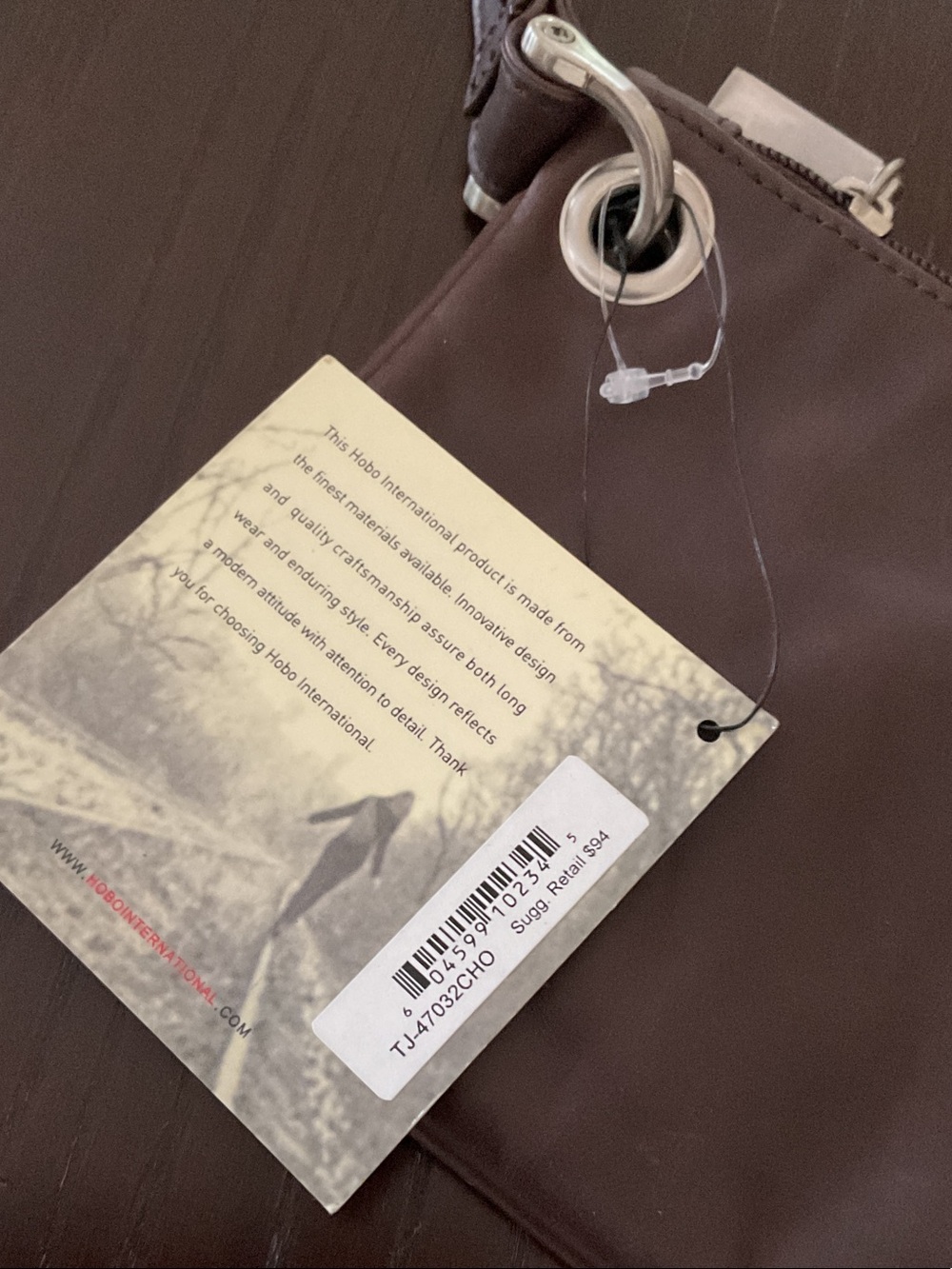 HOBO Dark Brown Leather Wristlet Clutch with Strap - Picture 2 of 5
